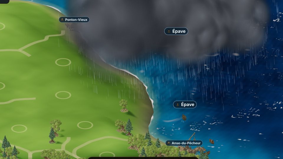 Une tempête sur la mer, avec des épaves échouées près de la côte